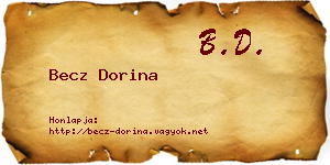 Becz Dorina névjegykártya